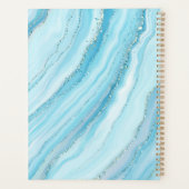 Blautürkis und Goldmarmor | Dein Name Planer (Rückseite)