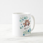 Blautürkisblaue grüne Blume Mama zu sein Kaffeetasse (VorderseiteRechts)