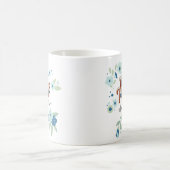Blautürkisblaue grüne Blume Mama zu sein Kaffeetasse (Mittel)