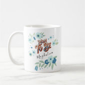 Blautürkisblaue grüne Blume Mama zu sein Kaffeetasse (Links)