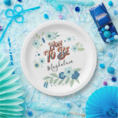 Blautürkisblaue grüne Blume Mama zu sein Pappteller (Party)