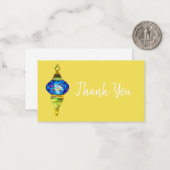 Blautürkische Lampen Mosaikkunst Aquarell Mitteilungskarte (Vorderseite/Rückseite Beispiel)