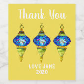 Blautürkische Lampen Mosaikkunst Aquarell Weinetikett (Einzelnes Label)