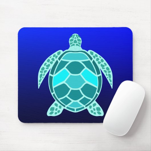 Blautürkisfarbene aquamarine Schildkröte auf der M Mousepad (Mit Mouse)