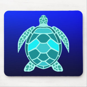 Blautürkisfarbene aquamarine Schildkröte auf der M Mousepad