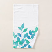 Blautürkisfarbene Blätter Badhandtuch Set (Handtuch)