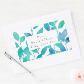 Blautürkisfarbene Blätter Rechteckiger Aufkleber (Umschlag)