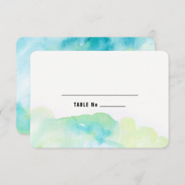 Blautürkisfarbene Hochzeitstisch-Platzkarte Einladung