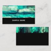 Blautürkisfarbener Farbstrich abstrakt Visitenkarte (Vorne/Hinten)