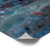 Blautürkisfarbener Kupfer-Metallischer schwarzer R Poster (Ecke)