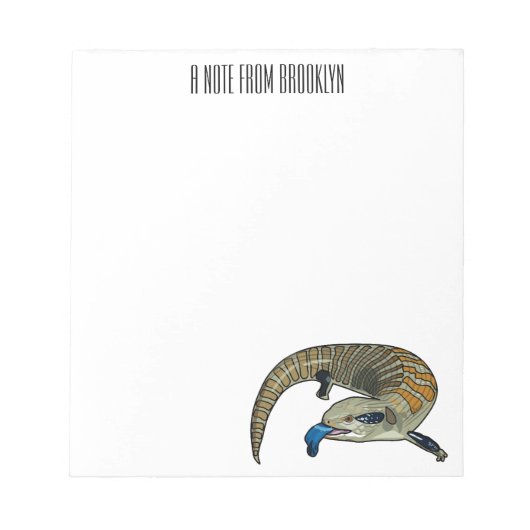 Blautzungen-Skink Cartoon-Illustration Notizblock (Vorderseite)