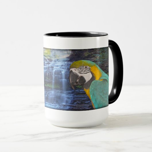 Blauu. GoldMacaw - schöne Kaffee-Tasse Tasse (VorderseiteRechts)