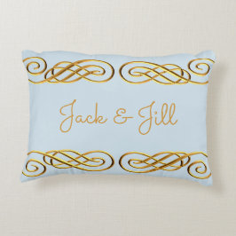 Blauu. Goldpersonalisiertes Throw-Kissen Zierkissen