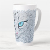 Blaüugige Fluffige Katze Milchtasse (Rechte Ecke)