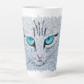 Blaüugige Fluffige Katze Milchtasse (Vorderseite)