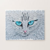 Blaüugige Fluffige Katze Puzzle (Horizontal)