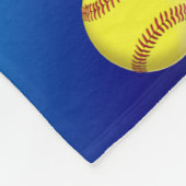Blauund Goldgelbe personalisierte Softball-Decke Fleecedecke (Ecke)