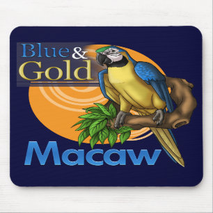 Blauund GoldMacaw Mousepad