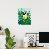 Blauund GoldMacaw Poster (Heimbüro)