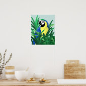Blauund GoldMacaw Poster (Küche)