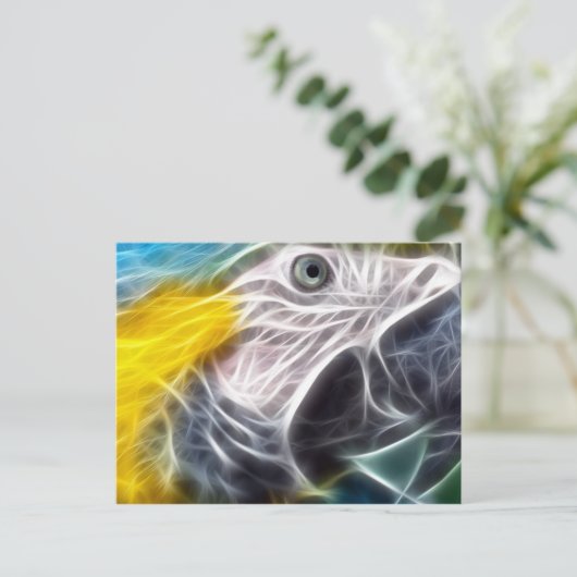 Blauund GoldMacaw Postkarte (Stehend Vorderseite)