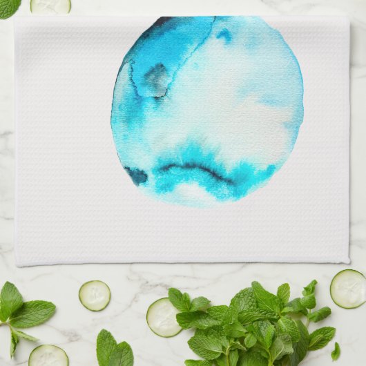 Blauvase Wasserfarbe Geschirrtuch (Gefaltet)
