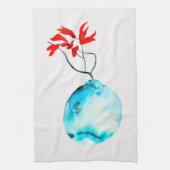 Blauvase Wasserfarbe Geschirrtuch (Vertikal)