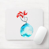 Blauvase Wasserfarbe Mousepad (Mit Mouse)