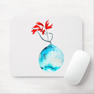 Blauvase Wasserfarbe Mousepad