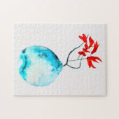Blauvase Wasserfarbe Puzzle (Horizontal)