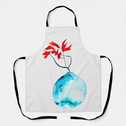 Blauvase Wasserfarbe Schürze (Vorderseite)