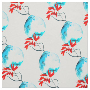 Blauvase Wasserfarbe Stoff