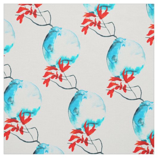 Blauvase Wasserfarbe Stoff (Muster)