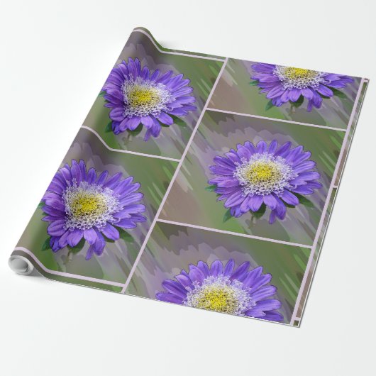 Blauviolett-Blume Geschenkpapier (Ungerollt)