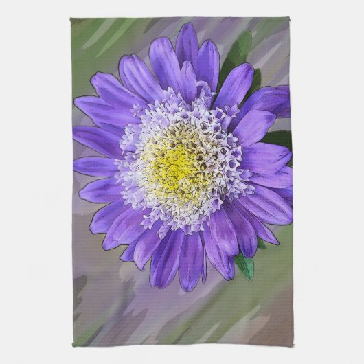 Blauviolett-Blume Geschirrtuch (Vertikal)