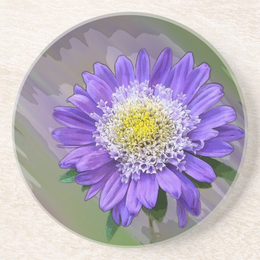 Blauviolett-Blume Getränkeuntersetzer (Vorne)