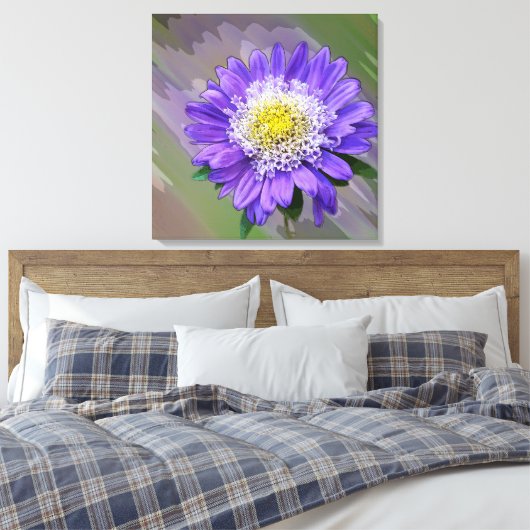 Blauviolett-Blume Leinwanddruck (Insitu (Schlafzimmer))