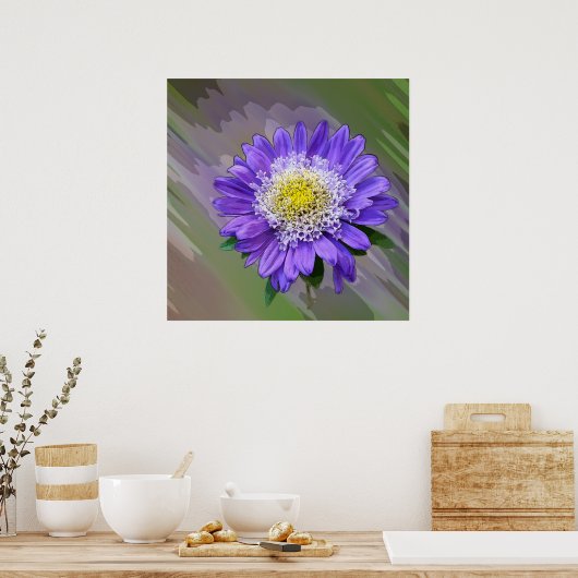 Blauviolett-Blume Poster (Küche)