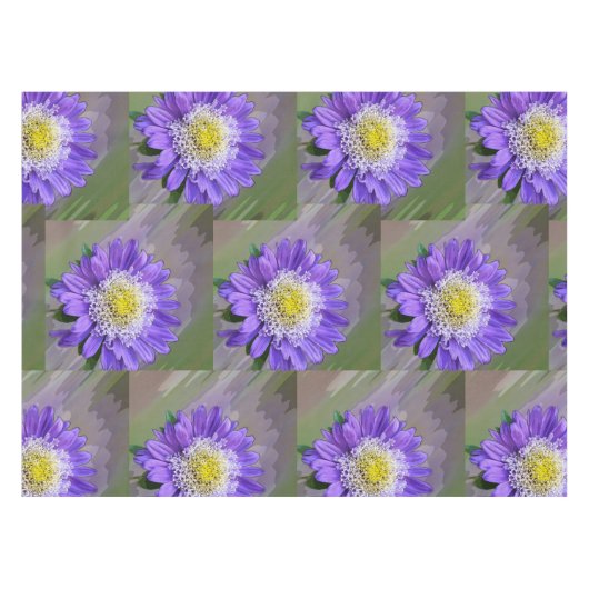 Blauviolett-Blume Tischdecke (Vorderseite (Horizontal))