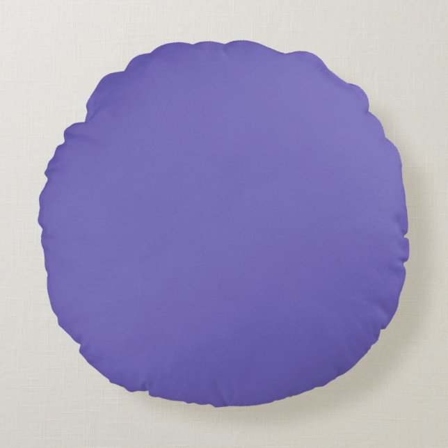 Blauviolett (Crayola) (Vollfarbe) Rundes Kissen (Vorderseite)