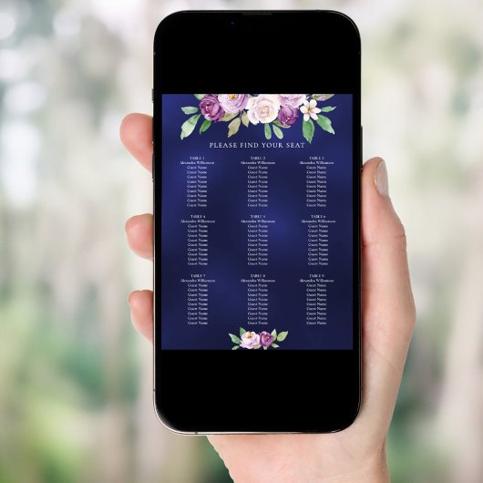 Blauviolett-Hochzeitskarte Poster