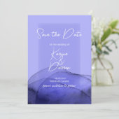 Blauviolett Save The Date (Stehend Vorderseite)