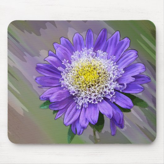 Blauviolette Blume Mousepad (Vorne)