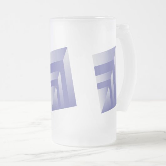 Blauviolette Farbtöne Mattglas Bierglas (VorderseiteRechts)