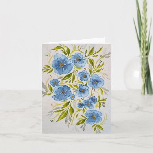 Blauviolette grüne Blätter - ungefaltet gefaltet - Karte (Vorderseite)