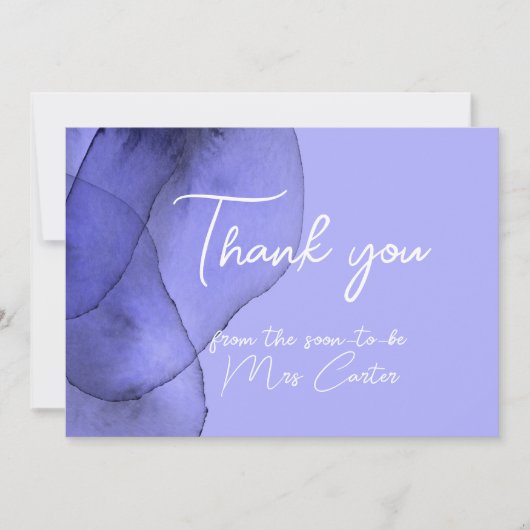 Blauviolette Lavendel Dankeskarte (Vorderseite)