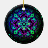 Blauviolettes Muster (Medusa/Qualle-ähnlich) Keramik Ornament (Hinten)