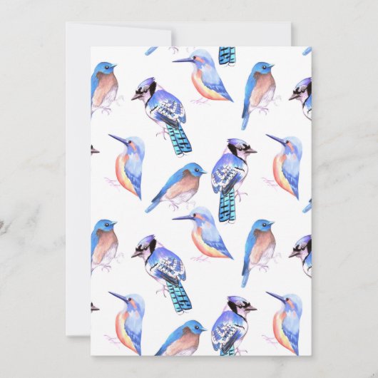 Blauvögel in vergleichbarem Farbschema Einladung (Vorderseite)