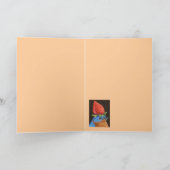 Blauvogel mit Erdbeerkarte Feiertagskarte (Innenseite)