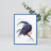 Blauvogelfrau Postkarte (Stehend Vorderseite)